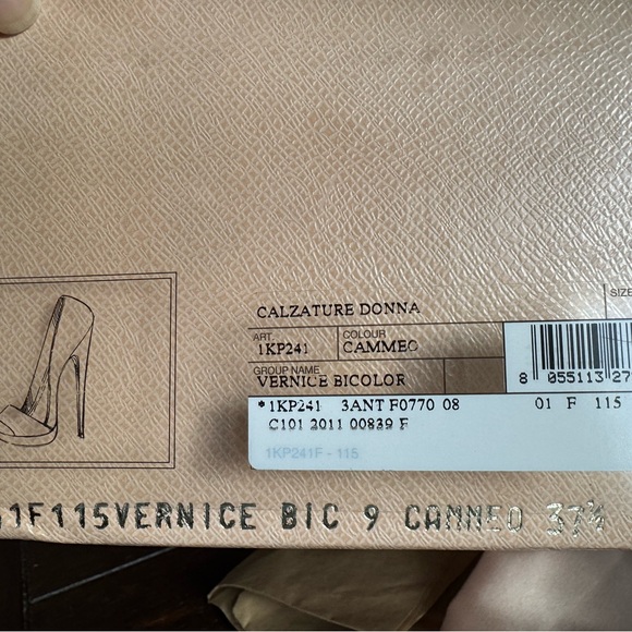 Prada Black and Cream Peep-Toe Heels - Picture 6 of 6